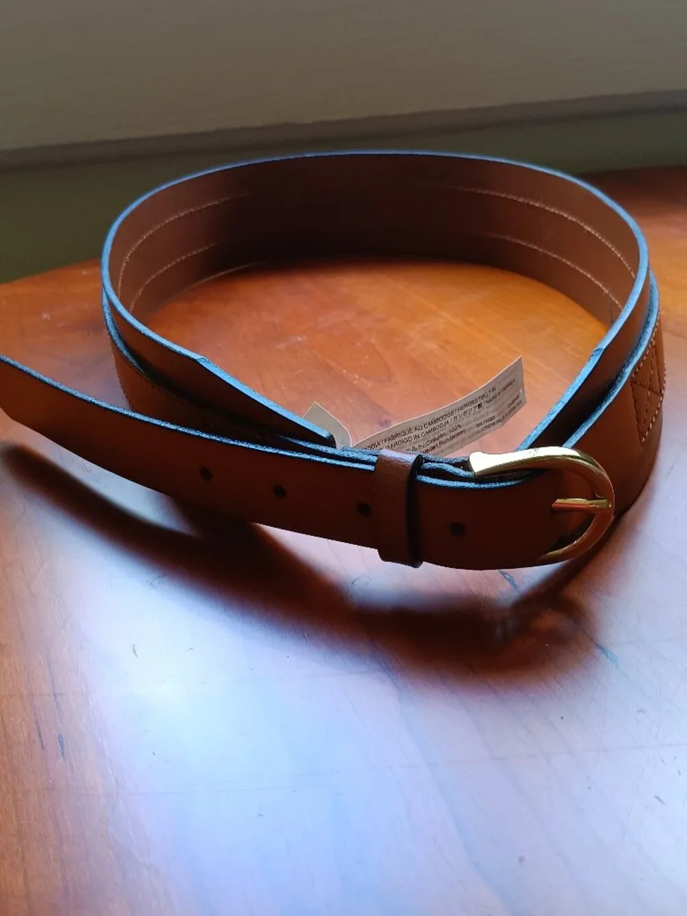 J. Crew Tapered Light Brown Leather Belt Size S/M - Picture 5 of 9